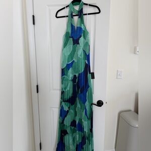 Lulu's Vibrant Green and Blue Maxi Dress